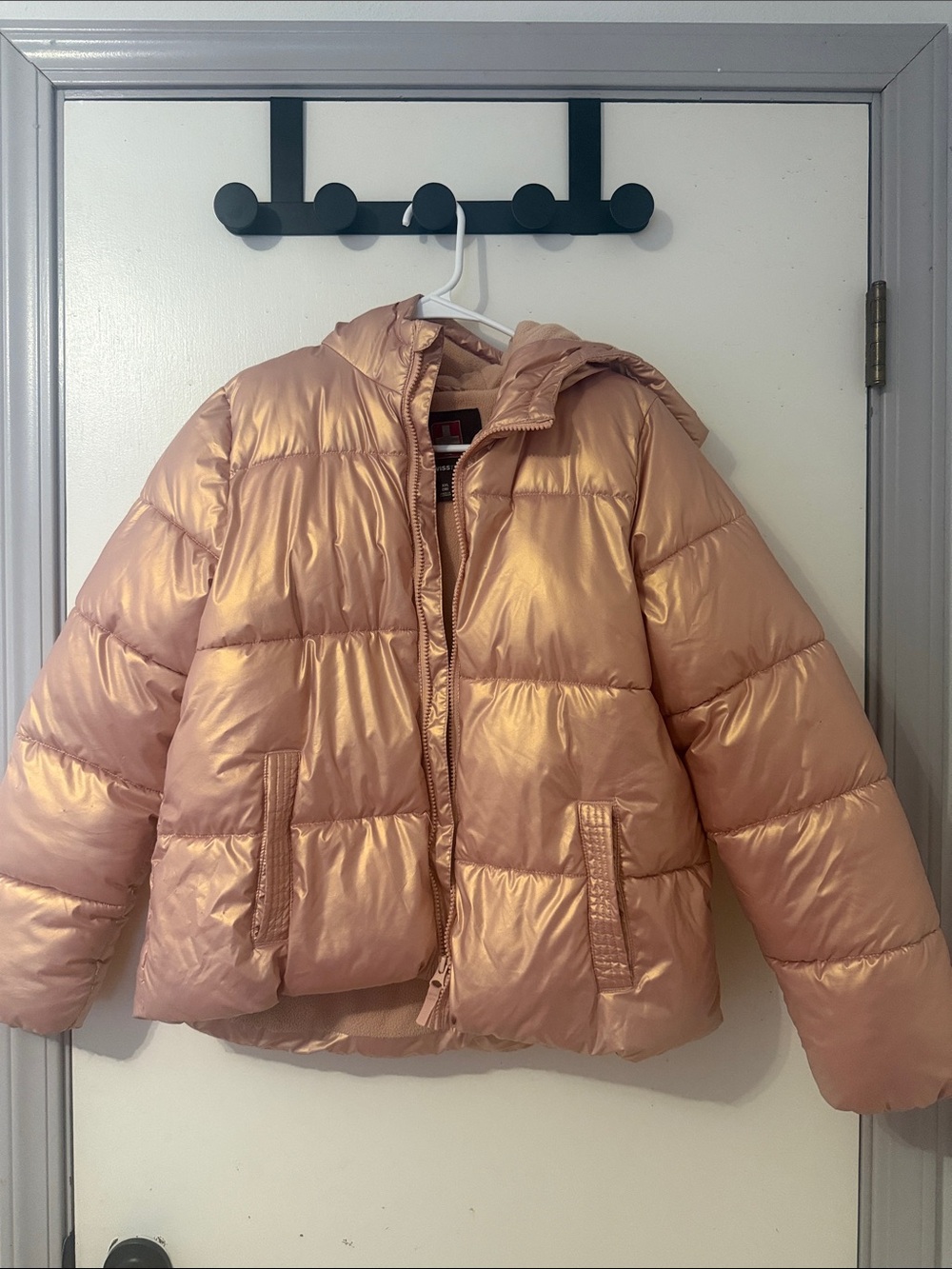 Metallic Rose Gold Puffer Jacket